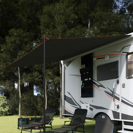 Vidaxl Waterproof Caravan Tent Gray Orange 300x240 Cm Ready for Your Adventures