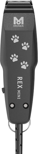 Moser Rex Mini Επαγγελματική Κουρευτική Μηχανή Σκύλων Ρεύματος από Ανοξείδωτο Ατσάλι Μαύρο