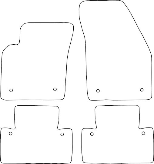 Set Veloursmatten Passend Für Volvo S40 II 2004-2012 Rote Kante