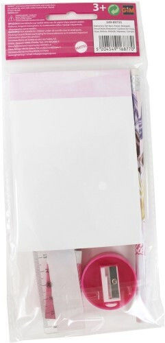Gim Barbie Kids Stationery Set with Pencil, Sharpener, Eraser, Notepad and Ruler 5pcs