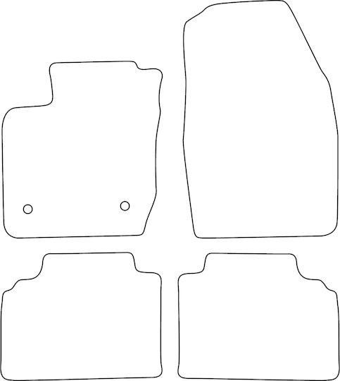 Set Veloursmatten Für Ford Tourneo Courier 2014 5-Sitzer Blaue Kante