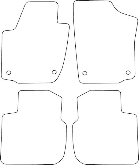 Set Veloursmatten Für Skoda Rapid 2012-2019 Blaues Kante