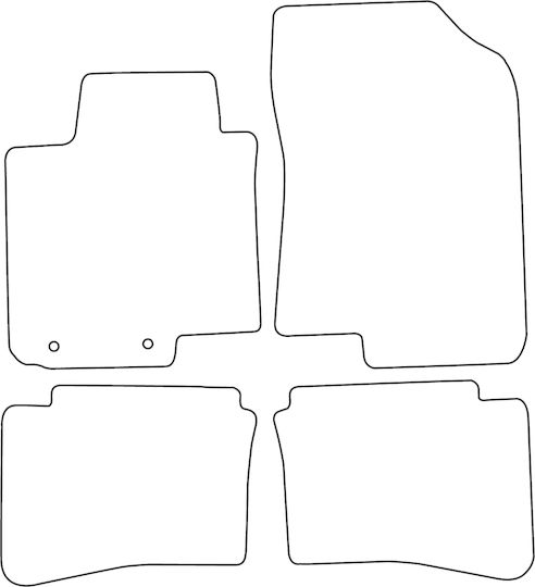 Velour Carpet Set Compatible Hyundai I20 Ii 2015-2020 Red Edging