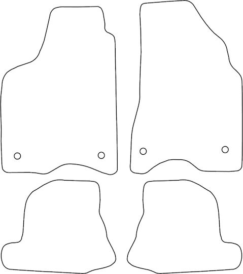 Set Velour Car Mats Matching Volkswagen Lupo 1998-2005 Black Raised Sides