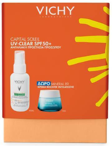 Vichy Capital Soleil UV Clear Σετ με Αντηλιακό Προσώπου & Νεσεσέρ SPF50 3τμχ