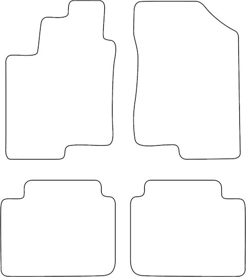Set Velour Mats Fitting Hyundai Sonata V 2005-2011 Black Edging