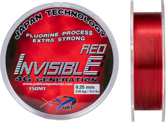 Yuki Invisible Red Angelschnur Fluorocarbon Rot 300m / 0.25mm