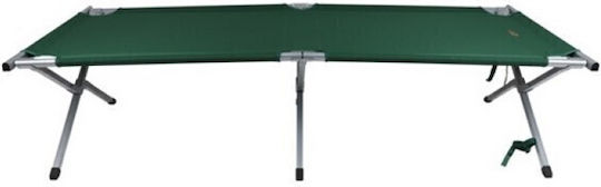 Folding Guest Bed Aluminum Campaign Single Green 187x65x45cm