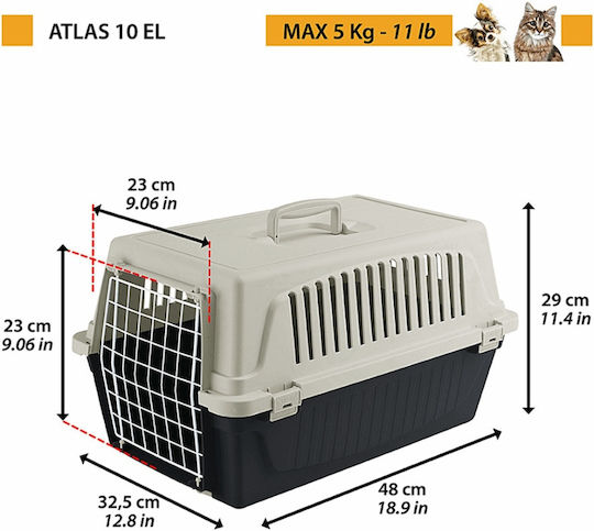 Ferplast Atlas 10 Кенел за превоз на кучета Черен 48x32.5x29см