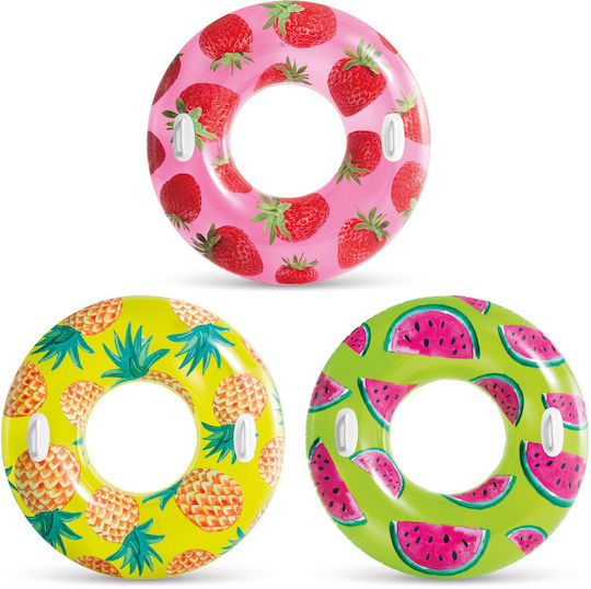 Intex Tropical Fruit Kids' Swim Ring with Handles and Diameter 107cm from 3 Years Old Assortment Designs/Colours