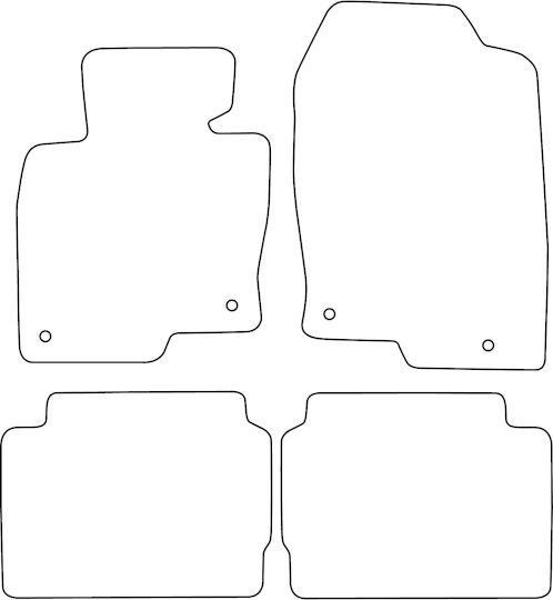 Set Velour Car Mats Matching Mazda CX-5 II 2017 Blue Raised Sides