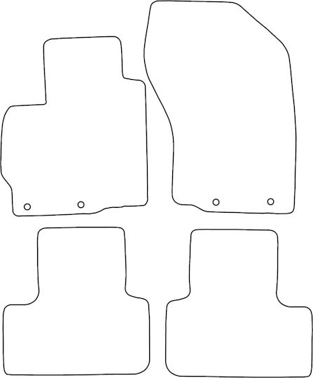 Set Velour Mats Fitting Peugeot 4008 2012-2016 Blue Edging
