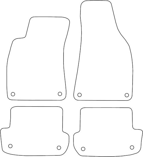 Set Velour Mats Fitting Audi A4 Ii B6 Cabrio 2002-2006 Red Edging