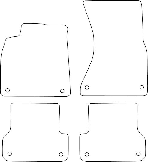 Set Covorașe Velur Potrivite Audi A7 I 2010-2017 Margine Albastră