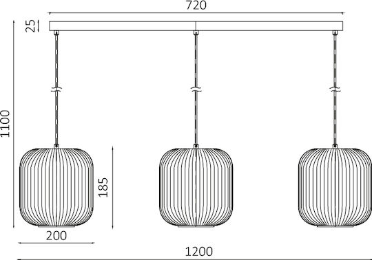 Braytron Hängelampe Schiene mit Fassung E27