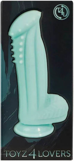 Toyz4lovers Dildo με Όρχεις και Βεντούζα Τιρκουάζ 30cm