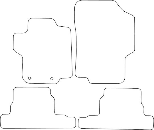 Set Velour Mats Matching Peugeot 1007 2005-2009 Blue Edging