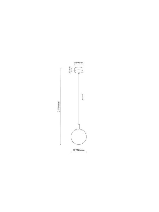 TK Lighting Cadix Hängelampe Gold Kugel mit Fassung G9 21cm.