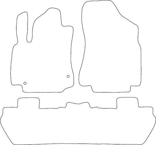 Set Velour Mats Matching Peugeot Partner 2 Tepee 5-seat 2008-2018 Black Edging