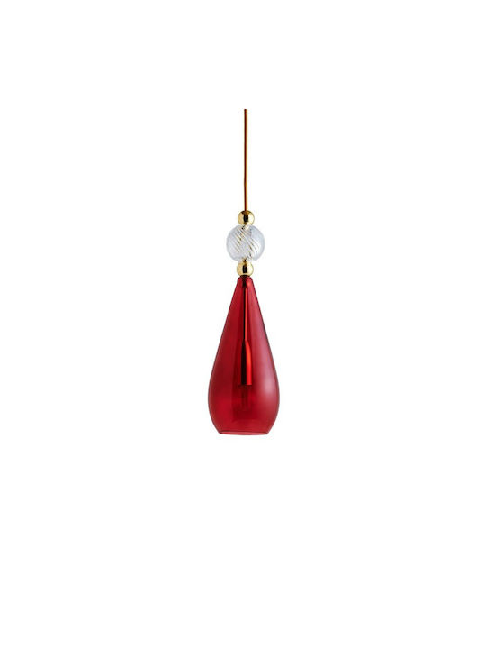Ebb & Flow Pendant Light Gold with Crystals for Socket E14, E.14 12.5x12.5cm