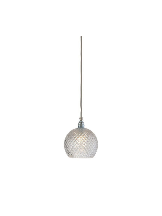 Ebb & Flow Pendant Light Silver with Crystals for Socket E14, E.14 15.5x15.5cm
