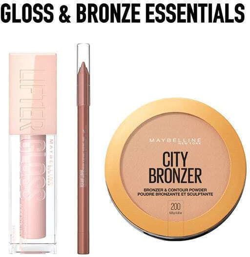 Maybelline Gloss N' Bronze Essentials Makeup Palettes & Sets For Face Eyes & Lips 200 Medium Cool & 973 Soft Rose 3 Pieces