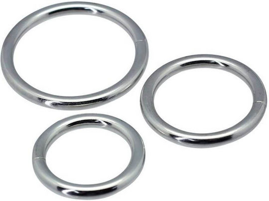 Toyz4lovers Timeless Metal Cock Rings Set Cock Rings Cock Metal Argintiu 3buc