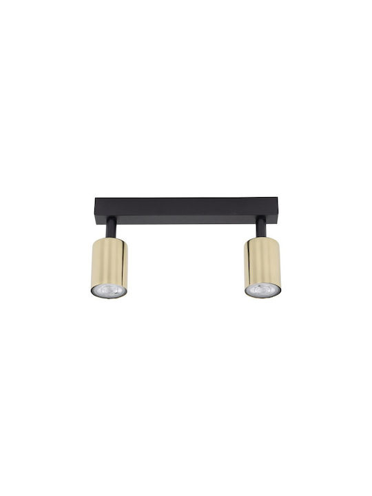 TK Lighting Διπλό Σποτ με Ντουί GU10 σε Μαύρο Χρώμα