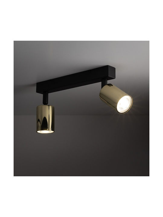 TK Lighting Διπλό Σποτ με Ντουί GU10 σε Μαύρο Χρώμα