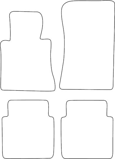 Complete Set Velour Floor Mats Mercedes S-class W126 1979-1991 Black Edging