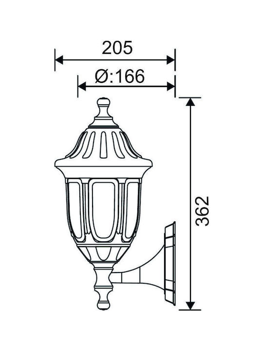 Adeleq Wall-Mounted Outdoor Lantern E27 IP44