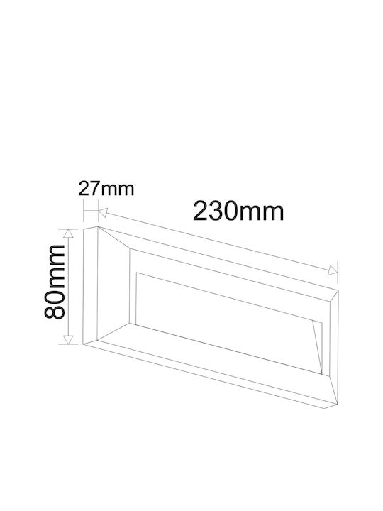 Adeleq Στεγανή Πλαφονιέρα LED 2W 3000K