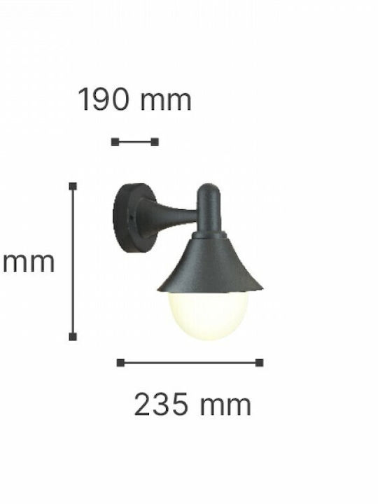 Inlight Rabun Wandmontierte Außen-Hutleuchte E27 IP44 24.5x23.5εκ.