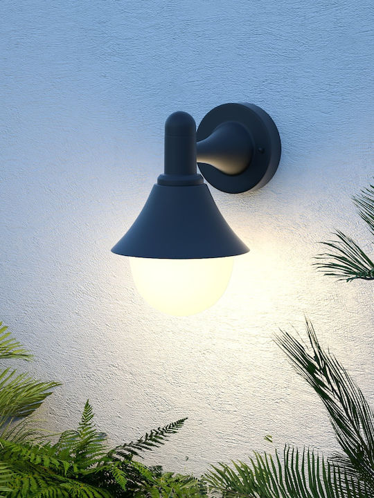 Inlight Rabun Стенно Външно Осветително Тяло с Абажур E27 IP44 24.5x23.5εκ.