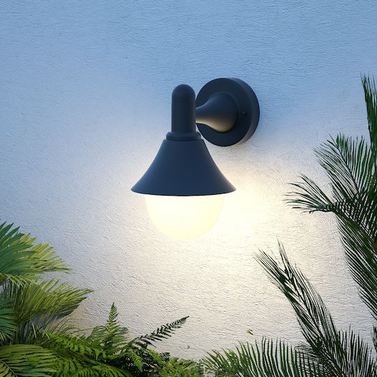 Inlight Rabun Стенно Външно Осветително Тяло с Абажур E27 IP44 24.5x23.5εκ.