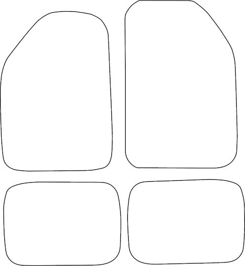 Set Covorașe Velur Potrivite Renault Thalia I 1998-2007 Margine Roșie