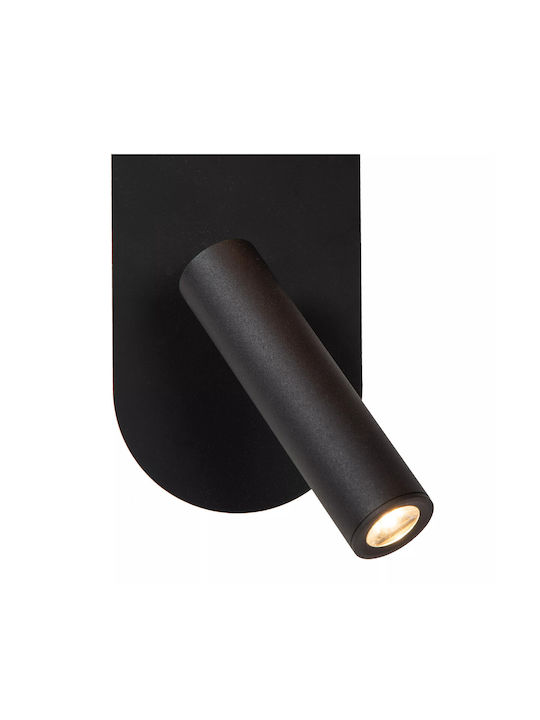 Lucide Lightning Φωτιστικό Τοίχου με Ενσωματωμένο LED και Θερμό Λευκό Φως Μαύρο
