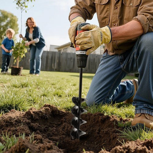 Vevor Auger Drill Bit 3.15 X 16.1 In Earth Spiral Post Hole Digger Planter Tool