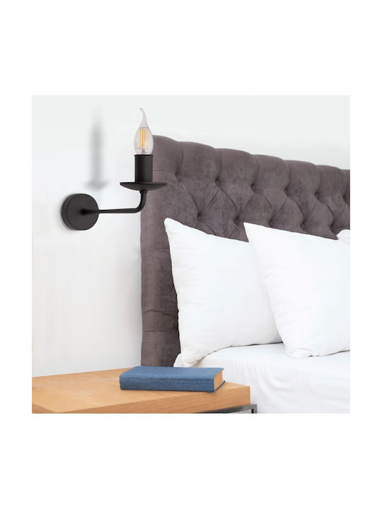 TK Lighting Φωτιστικό Τοίχου Μαύρο 27.5x23εκ.