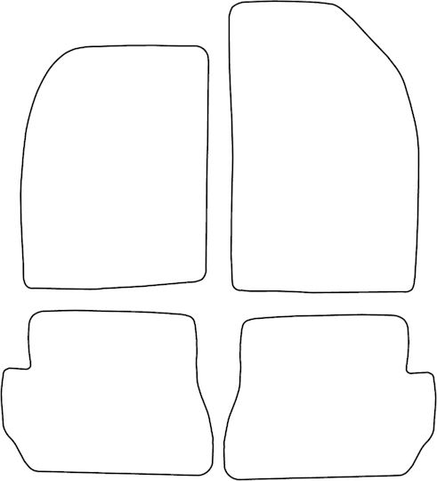 Set Velours Fußmatten Für Ford Fusion 2002-2005 Rote Kante