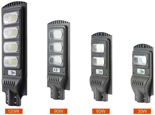 Invictus HSL-2010-90 Ηλιακό Φωτιστικό Δρόμου 90W Θερμό Λευκό 3000K με Αισθητήρα Κίνησης και Τηλεχειριστήριο IP65 62.5x24εκ.