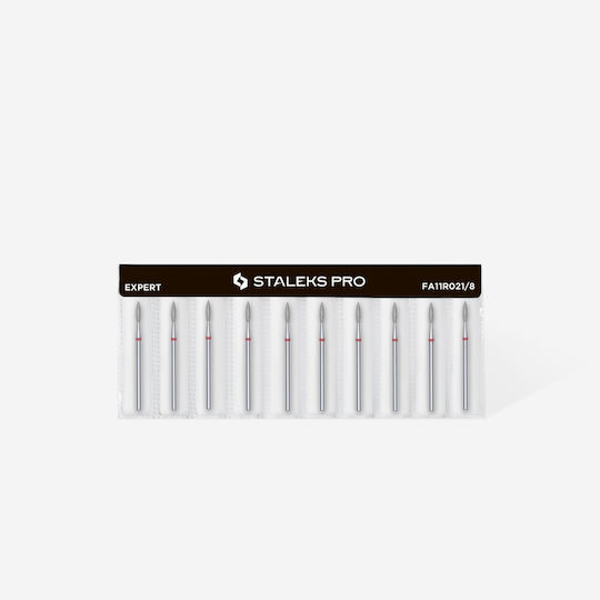 Staleks Nail Drill Diamond Cutter Bit with Flame Head Red