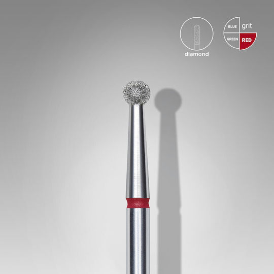 Staleks Nail Drill Diamond Cutter Bit with Ball Head Red