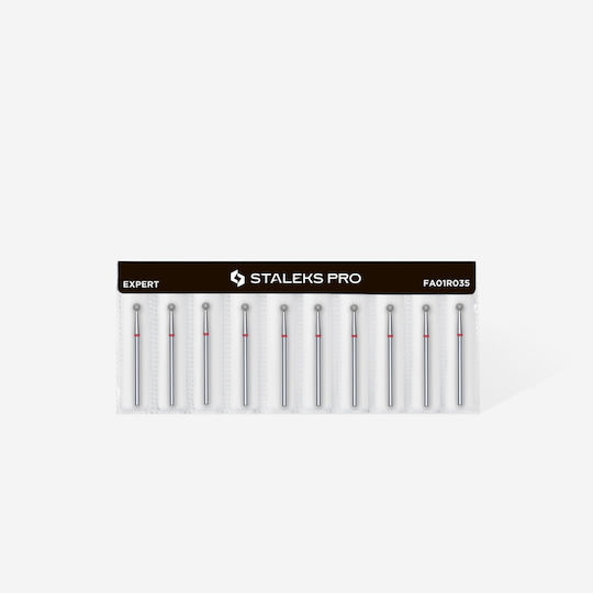 Staleks Nail Drill Diamond Cutter Bit with Ball Head Red