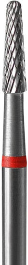 Staleks Pro Nail Drill Carbide Bit with Cone Head Red