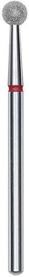 Staleks Nail Drill Diamond Cutter Bit with Ball Head Red
