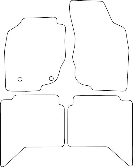 Velour Car Mat Set Compatible Toyota Hilux VII 2005-2015 Red Edging