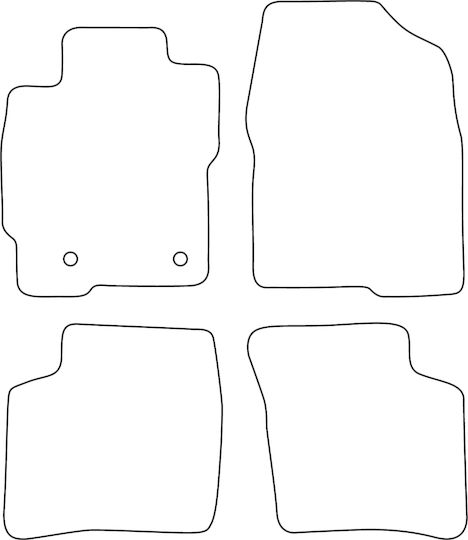 Velour Mat Set Compatible Toyota Prius Ii 2003-2009 Red Edging