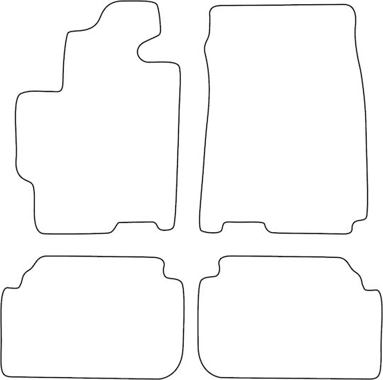 Complete Set Velour Mats Fitting Mazda Premacy I 1999-2005 Black Edging