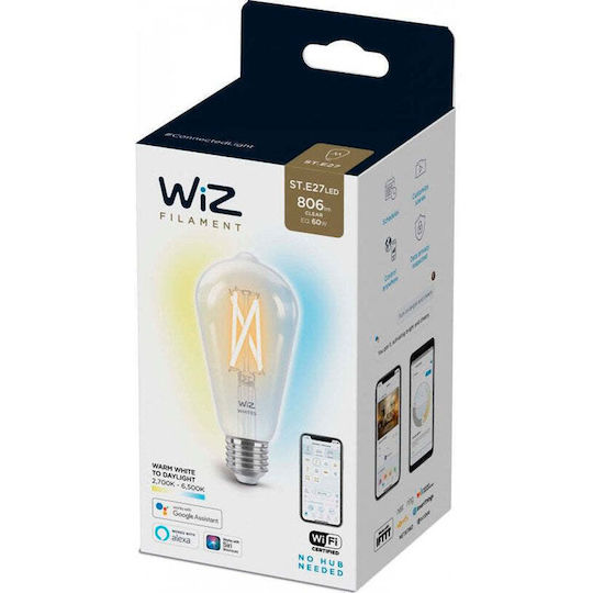 Philips Bec Smart LED 7W pentru Dulie E27 și Formă ST64 Alb reglabil 806lm